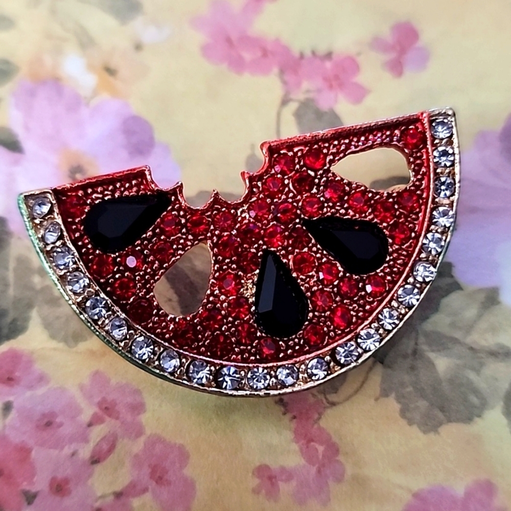 Watermelon Brooch  Loaded with Simulated Gems BRP